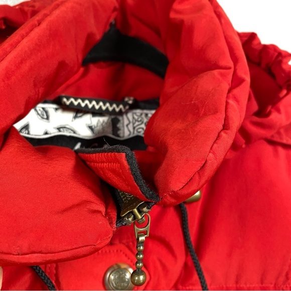 Vintage Nils Skiwear Puffer Long Jacket Size 12 Red Down 550Fill USA - Picture 3 of 16